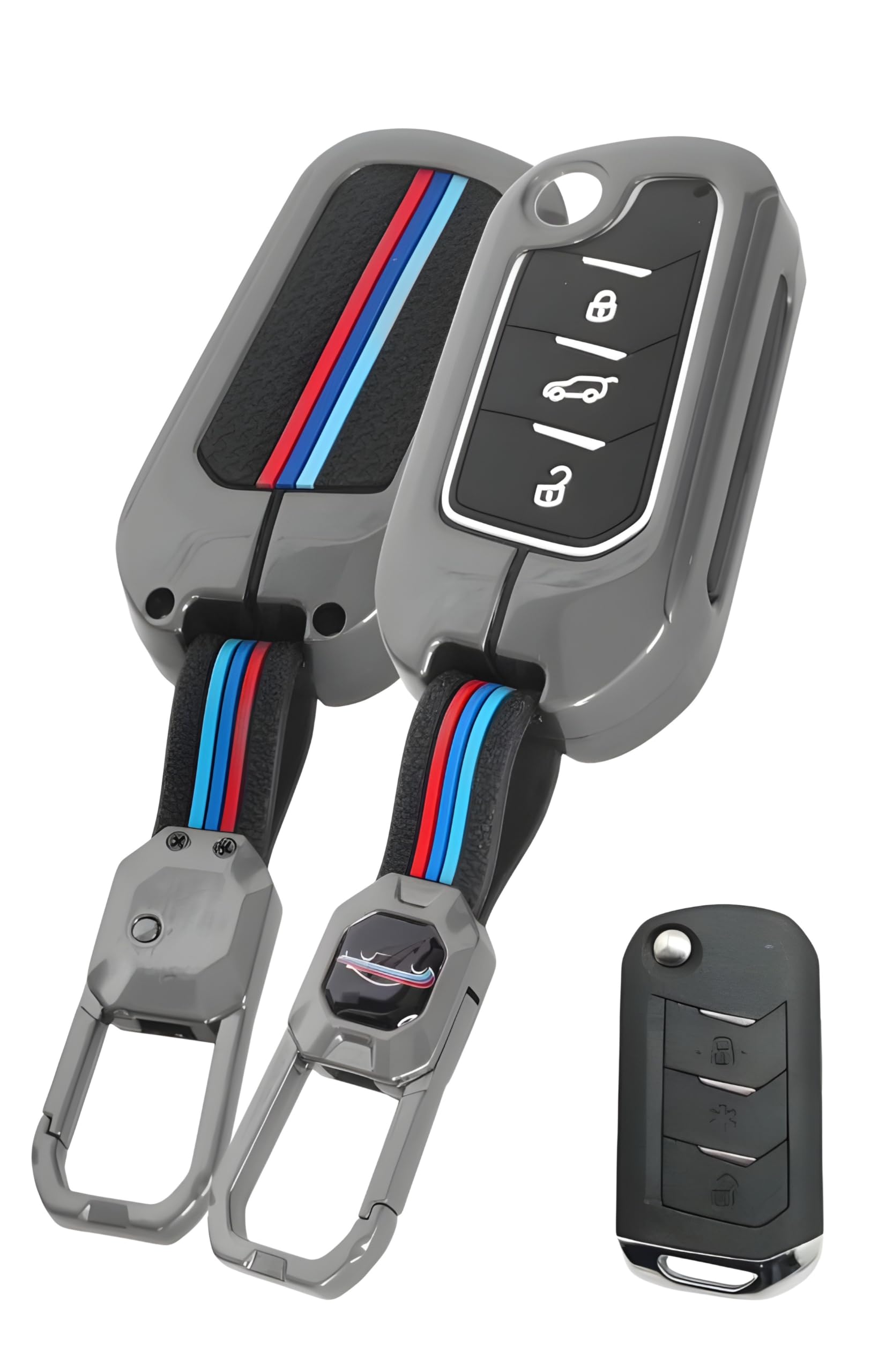 Auto Thrill Premium Key Cover For Compatible With Mahindra Scorpio N | 3Xo | Xuv 300 | Marazzo | Xuv 700 | Xuv 400 Ev | Bolero | Thar 3 Button Flip Key