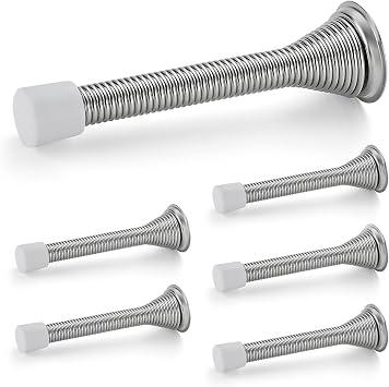 Ravinte Door Stoppers, 6 Pack Satin Nickel Spring Door Stops