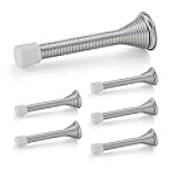 Ravinte Door Stoppers, 6 Pack Spring Door Stops with Rubber Bumper, Satin Nickel Door Stoppers for Bottom of Door