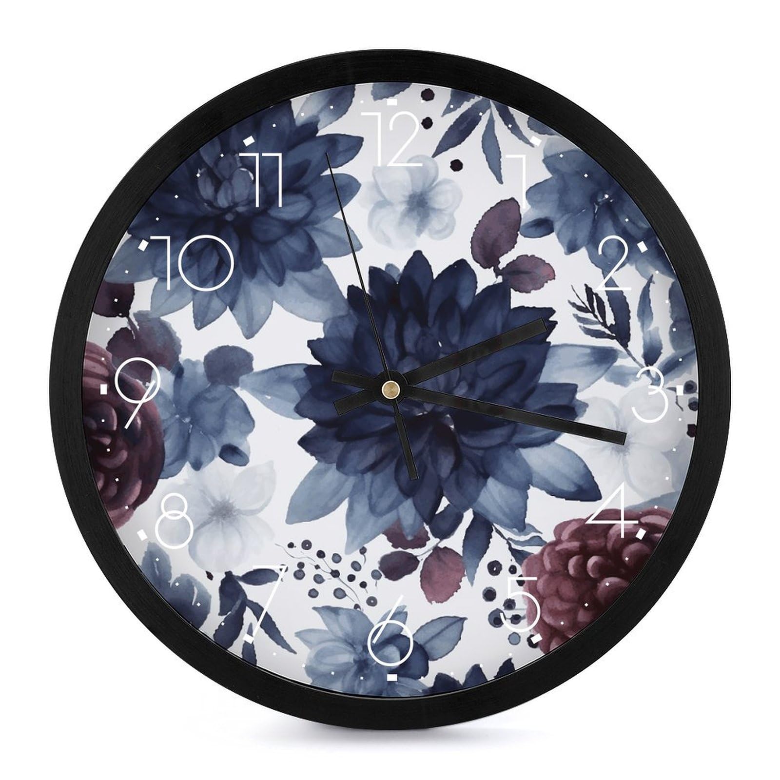 Horloge murale silencieuse de 25,4 cm haut de gamme pour intérieur