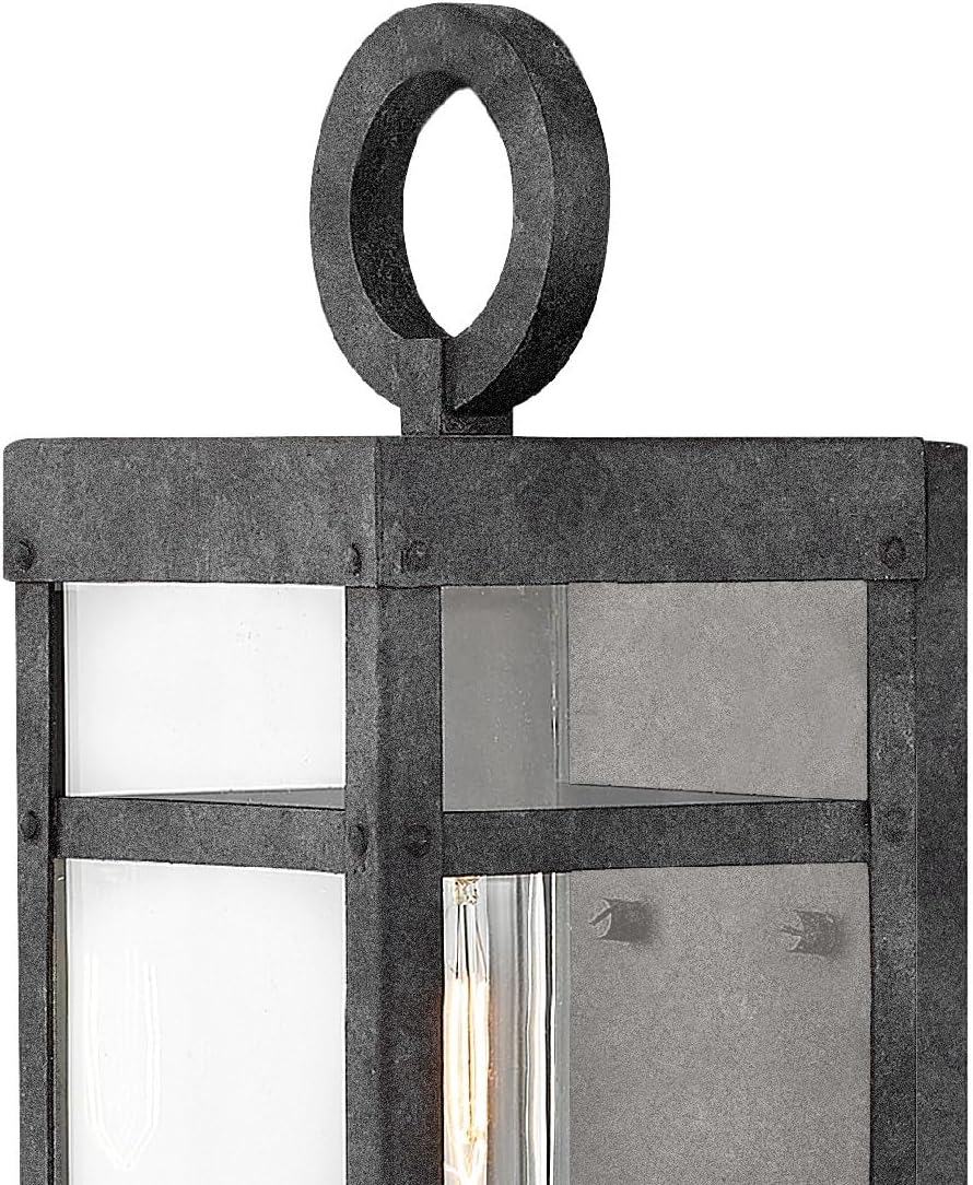 Hinkley Porter Extra Small Wall Mount Lantern, Aged Zinc, 120V, Add Security to Porches, Patios and Exterior Spaces with Ultra-Durable Outdoor Lighting, Aluminum Wall Light, 100w Bulb Included