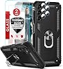 LeYi for Galaxy A14 5G Phone Case, Samsung Galaxy A14 5G Case with [2 Pack] Screen Protectors and Camera Lens Protector, Military-Grade Heavy Duty Case with Ring Stand for Samsung A14 5G, Black