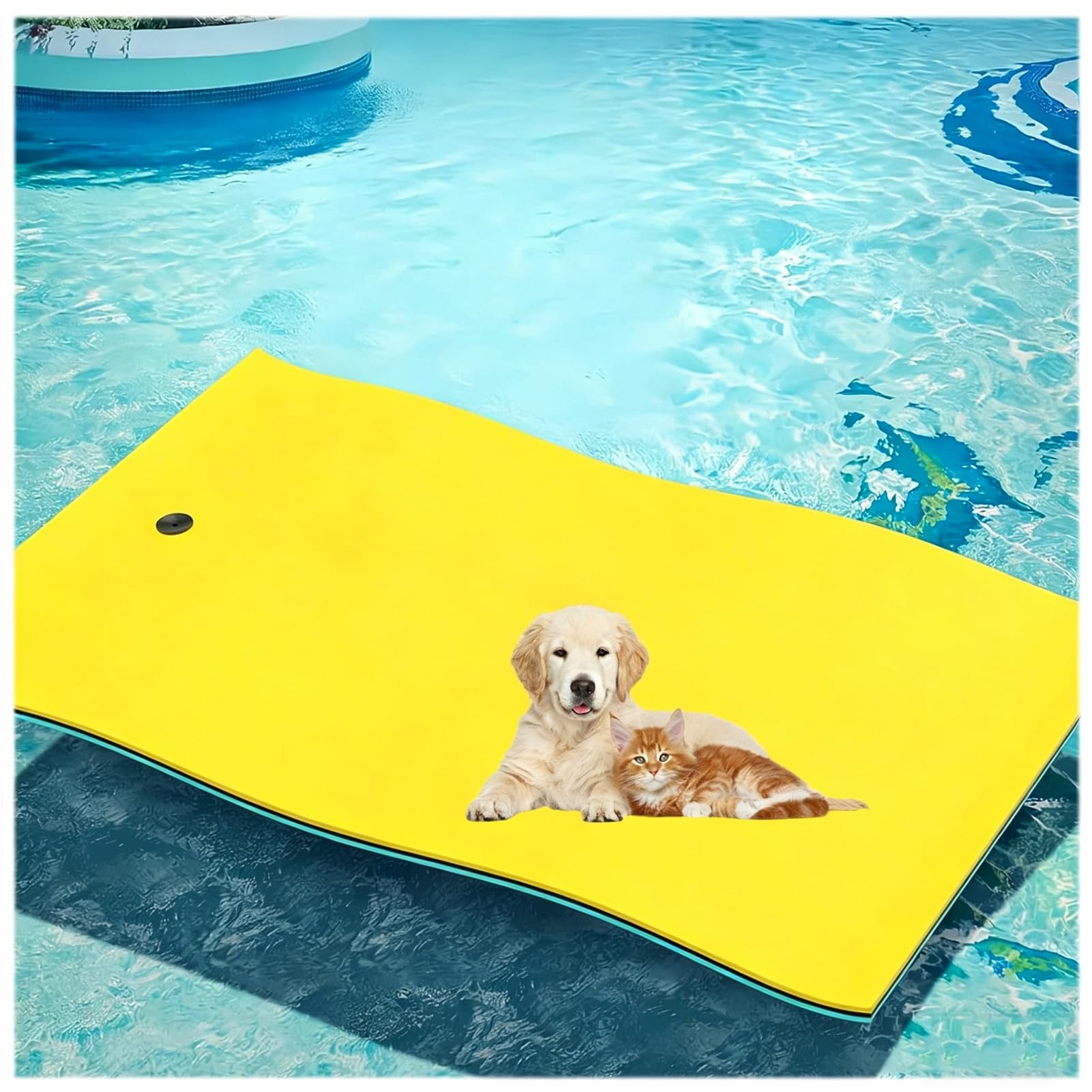 Tappetino galleggiante per lago e piscina, tappetino portatile a 3 strati XPE per divertimento all'aperto, ideale per spiaggia, barca, attività oceaniche, resistente e facile da trasportare