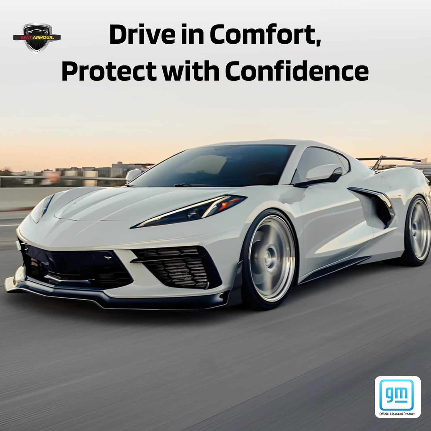 Seat Armour Seat Protector Towel for Corvette C8 - Soft Machine Washable Car Seat Cover Towel - Easy to Install, Multipurpose Car Seat Towel - Gray