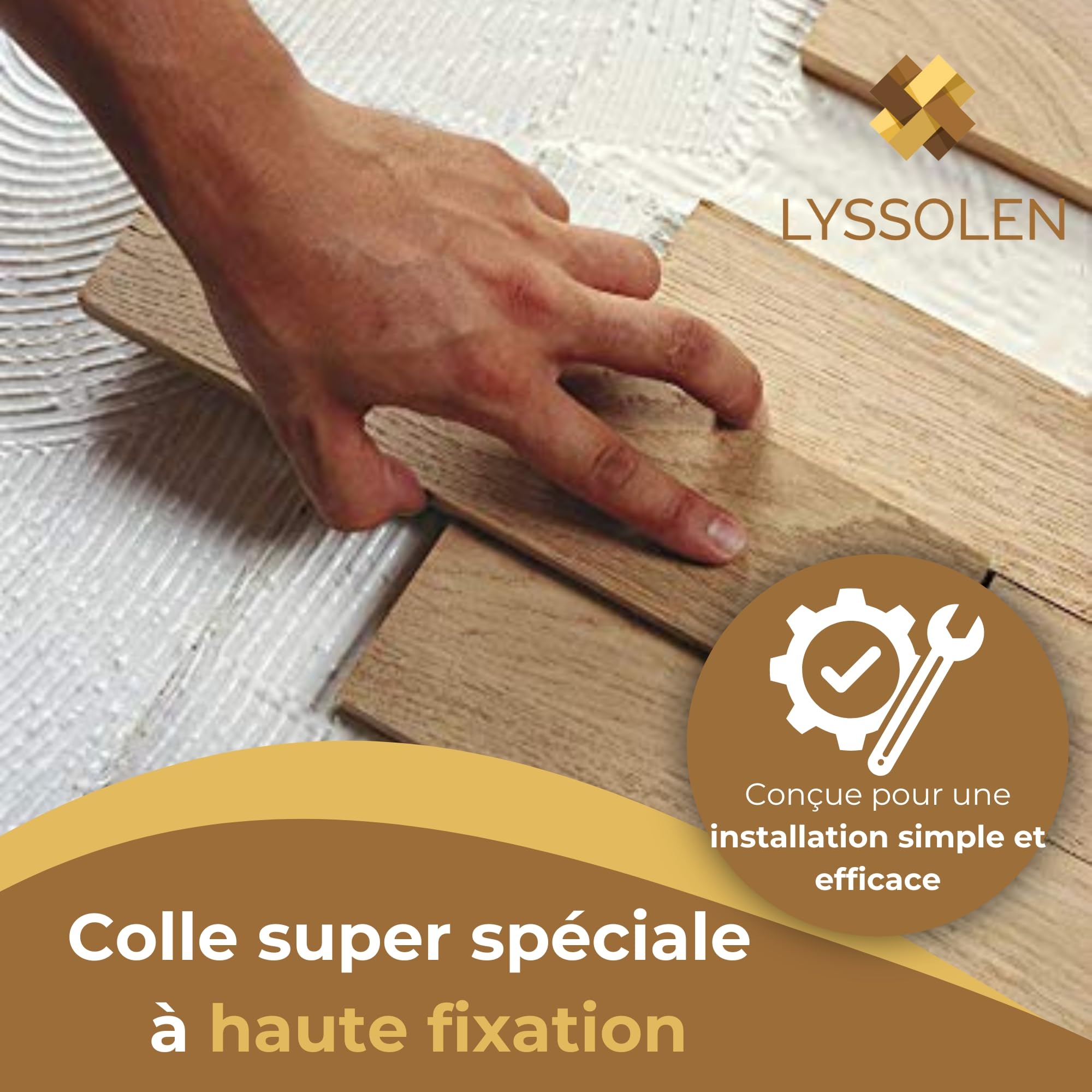 Colle Parquet Super Spéciale Adhésion Forte pour Tous les Bois - Fixation Résistante pour Stratifiés (1,2 kg)