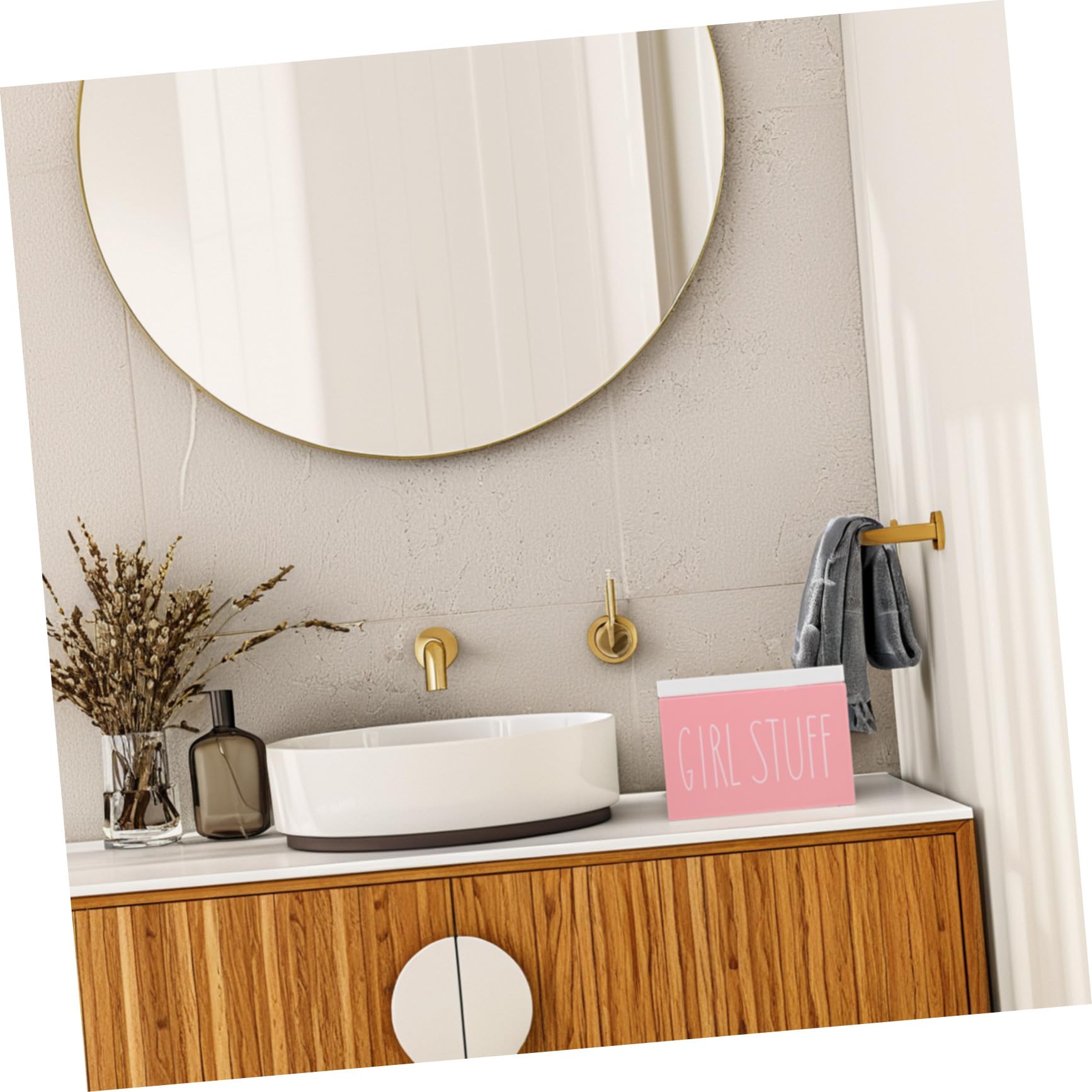INOOMP Damenbindenbox Holz Aufbewahrungsbox Mit Deckel Badezimmer Organizer Für Damenhygiene Geräumig Umweltfreundlich Multifunktional