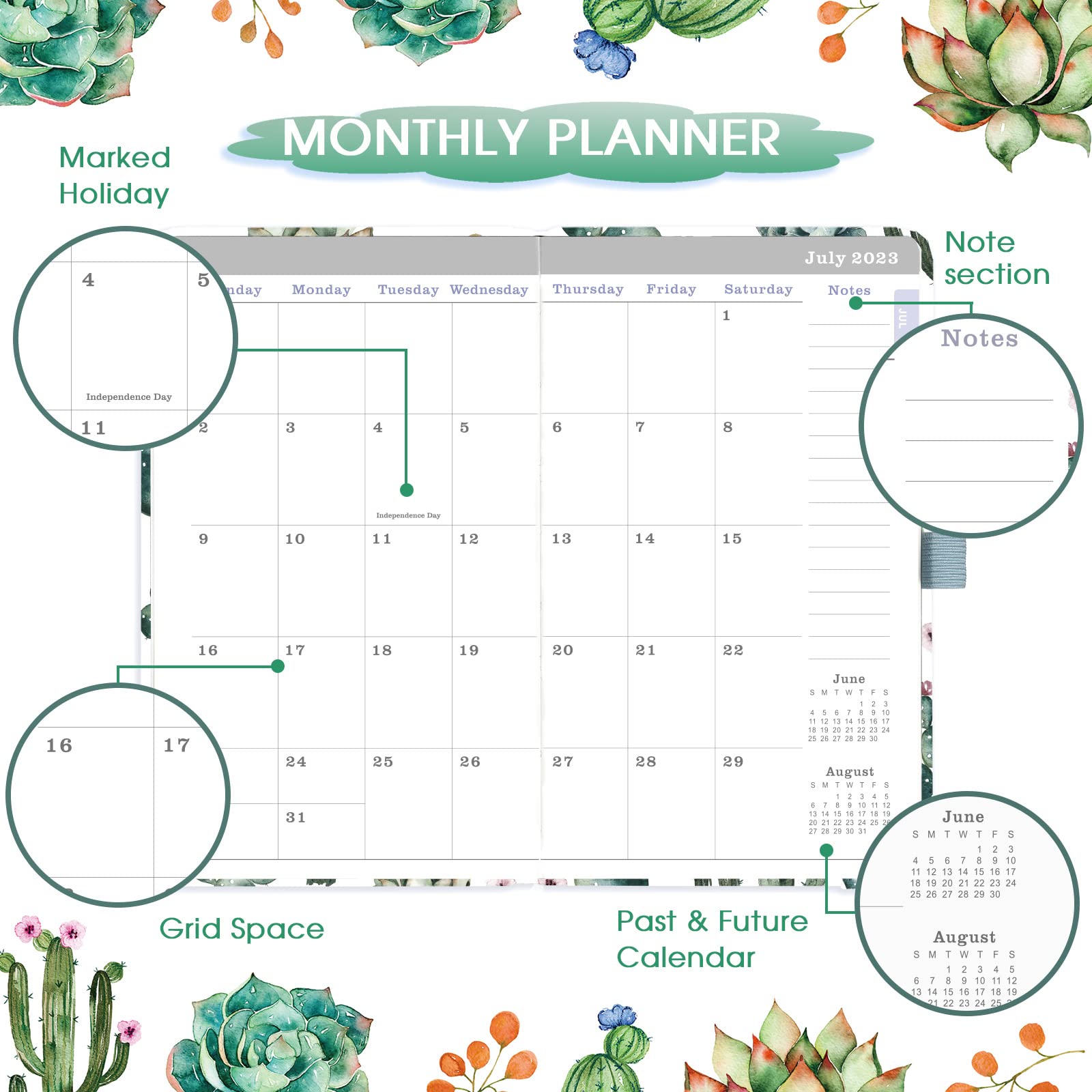 Amazon.com : 2023-2024 Pocket Planner/Calendar - Pocket Calendar 2023-2024  for Purse with Weekly & Monthly Spreads from July 2023 to June 2024, 3.8" x  6.3", Pen Holder, Inner Pocket, Elastic Closure : Office Products