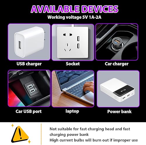 Miniatura 6 de 2 lámparas de luz nocturna USB para automóvil, iluminación ambiental interior del vehículo regulable al tacto, luces LED resistentes portátiles para