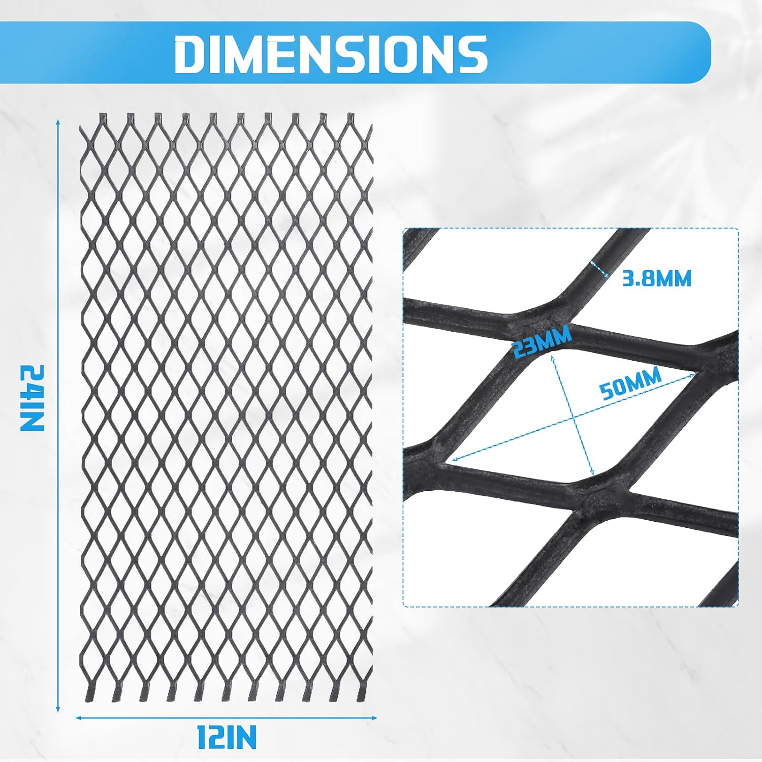 Gisafai 4 Piece Expanded Metal Sheet Mesh 24" x 12" Steel Mesh Perforated Sheets for Grills & Smokers