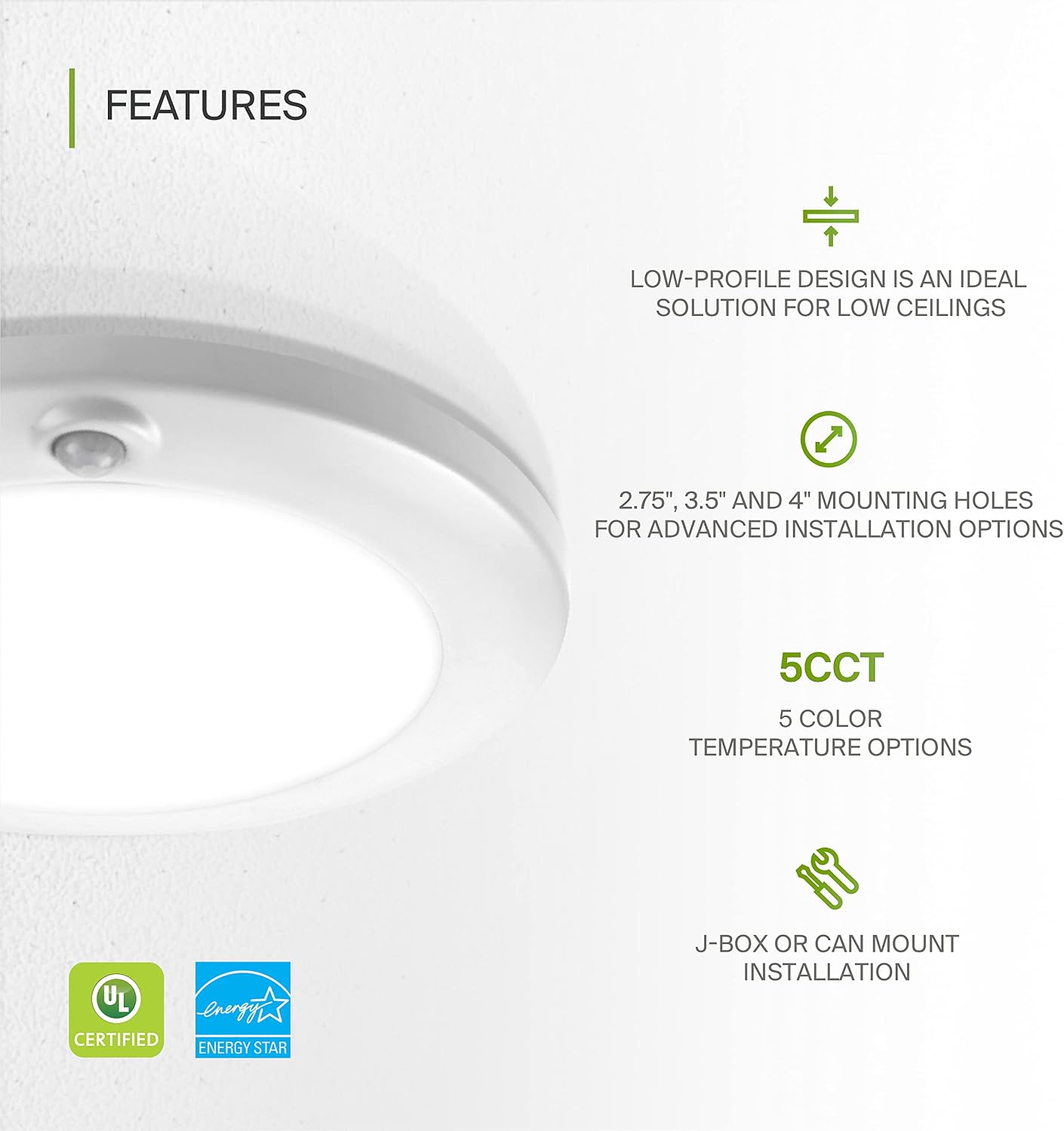 ASD 12 Pack Motion Sensor LED Disk Lights 6 Inch, 15W 5CCT 2700-5000K 1149LM CRI90+, Indoor Ceiling Flush Mount Light Fixture, Low Profile Lighting for Closet, Hallway, Pantry, Porch, Garage, White UL