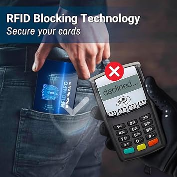 RFID Blocking Card 4 Pack,Credit Card Protector for Identity Document, Passport, Entire Wallet etc, Anti-Theft Debit Protecto for Entire Wallet Protection(Blue)