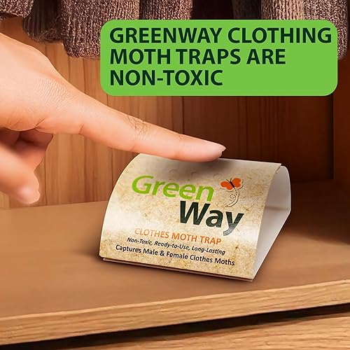 Miniatura 4 de Greenway Clothing - Trampas para polillas con potentes señuelos de feromonas para una protección eficaz, sin olor, no tóxica, ecológica y de larga