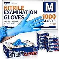 Supmedic Medical Soft Max Nitrile Exam Gloves 1000 Pack - Latex-Free Powder-Free Food Safe Blue Disposable Gloves