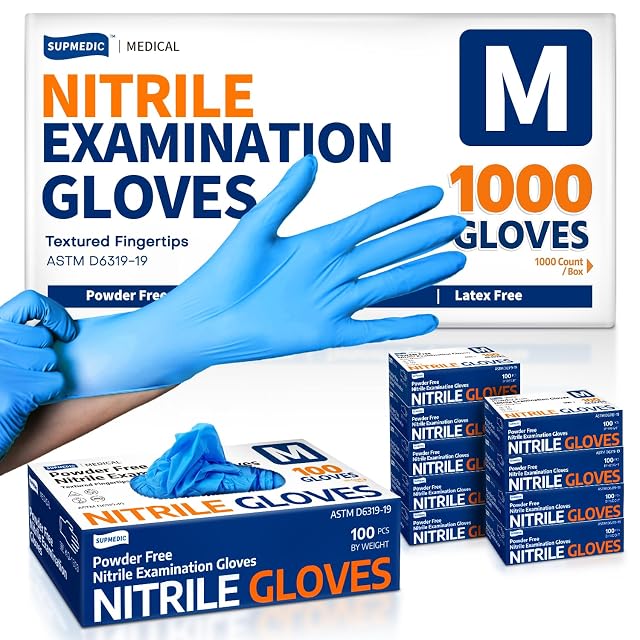 Medical Soft Max Nitrile Exam Gloves 1000 Pcs Latex-Free Powder-Free Food Safe Clean Cooking Disposable Glove Blue