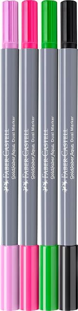 Foto 2 de 4 de FABER-CASTELL - Rotulador Goldfaber Aqua Dual Fluffy Flamingo, 4 colores