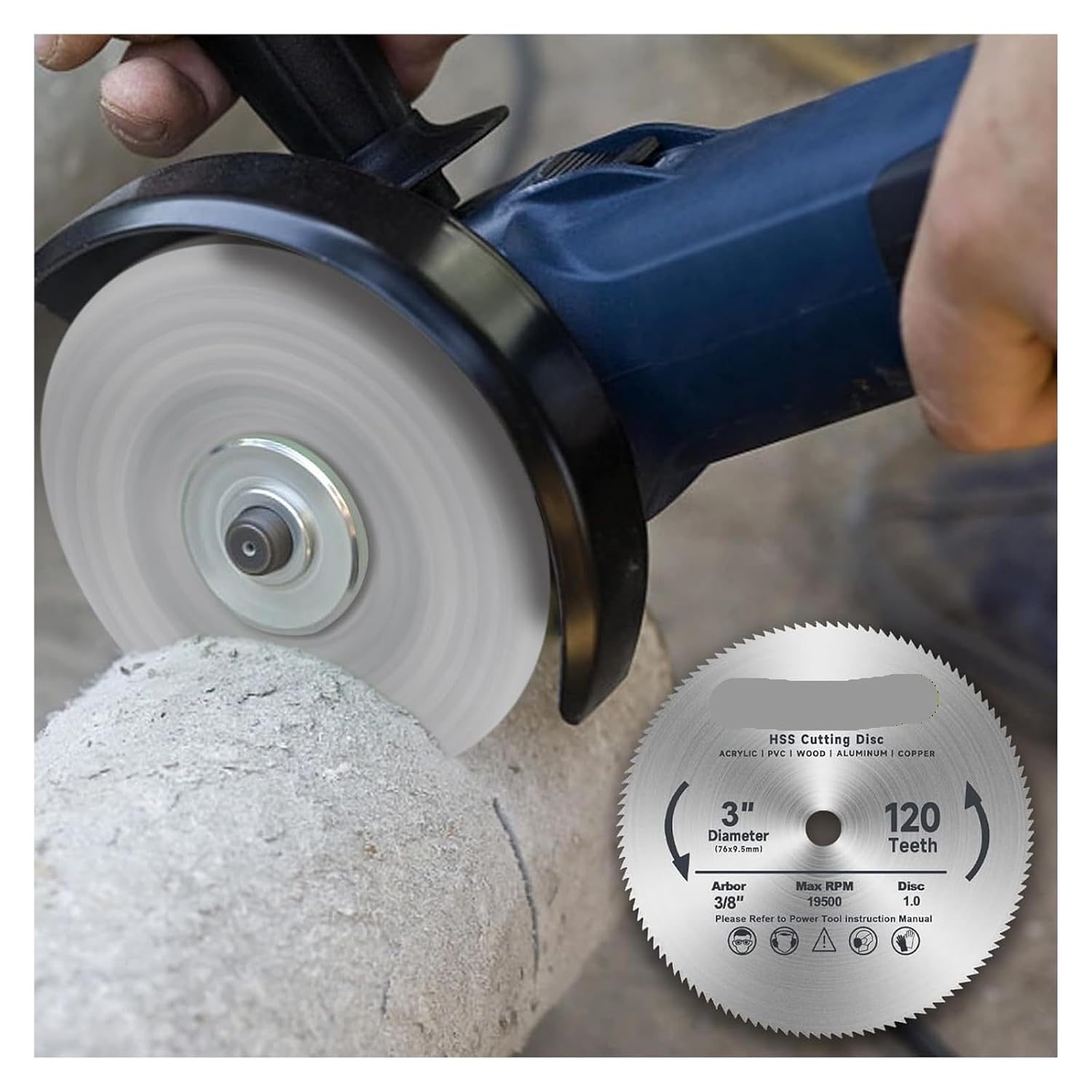 3 Inch HSS Circular Saw Blade With120 Teeth High Speed Steel Cut Off Tool for Wood, Plastic, Acrylic, Metal