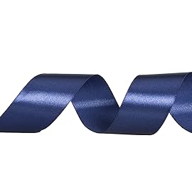 YASEO 1 1/2 Inch Navy Solid Satin Ribbon, 50 Yards Craft Fabric Ribbon for Gift Wrapping Floral Bouquets Wedding Party Decoration