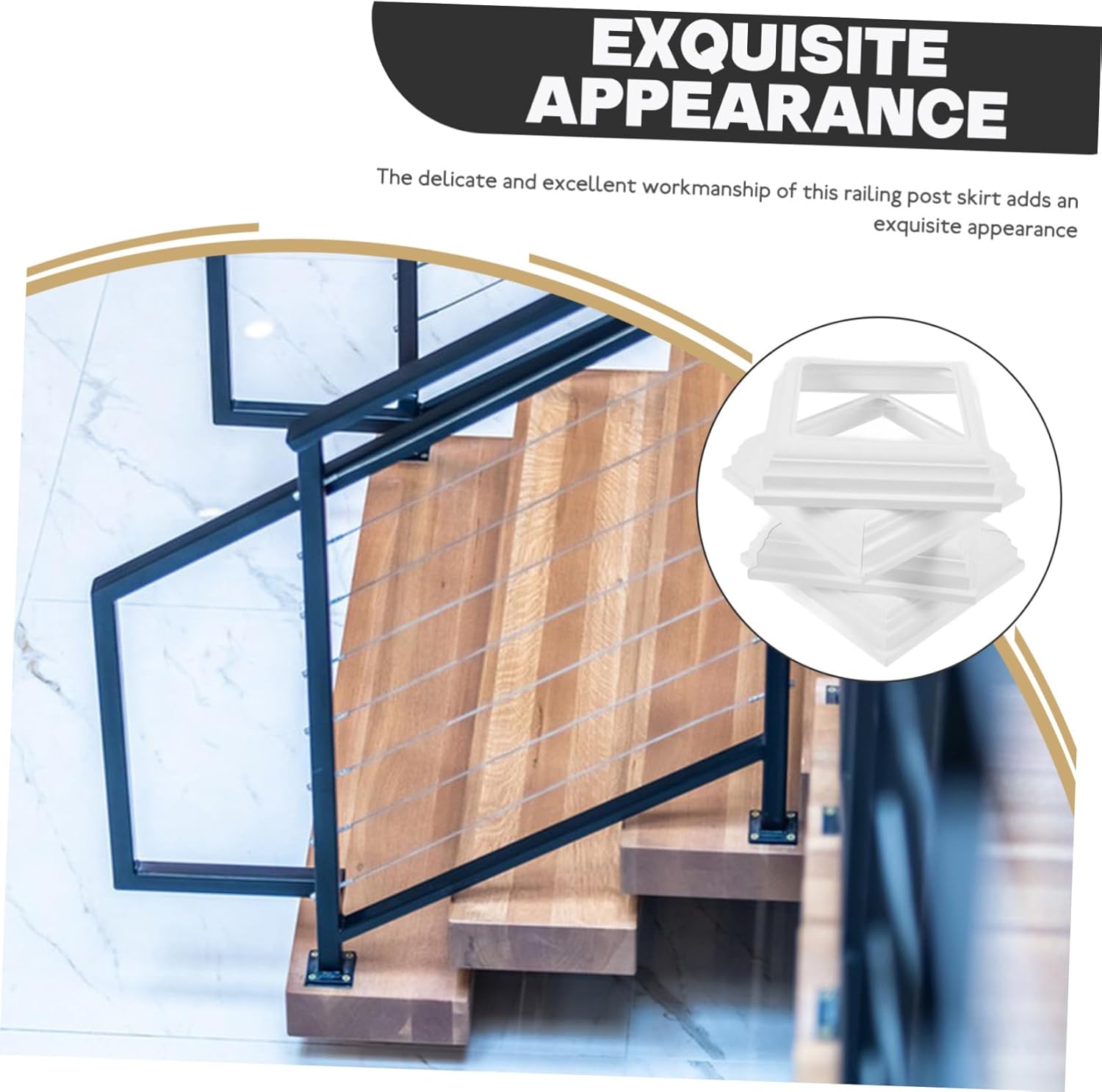 YARNOW 4sets Fence Post Caps White Fence Post Caps Covers Top White Protector 4pcs*4