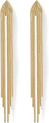 PAVOI Drop Earrings, 14K Gold Plated, Yellow Gold, Size 85 x 11 Millimeters