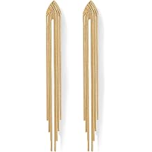 PAVOI Drop Earrings, 14K Gold Plated, Yellow Gold, Size 85 x 11 Millimeters