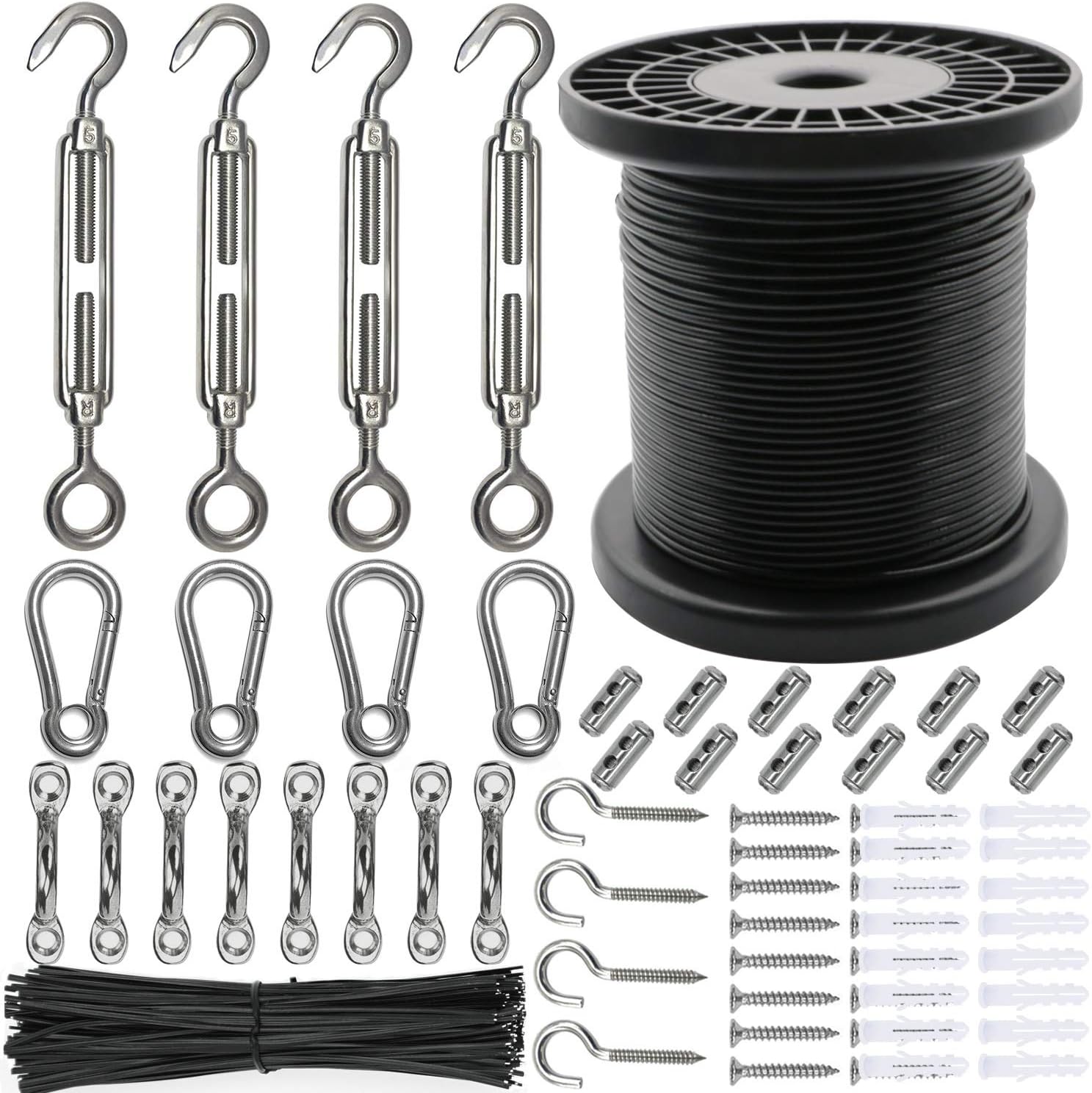 Belio String Light Hanging Kit，Stainless Steel Cable for Outdoor Lights