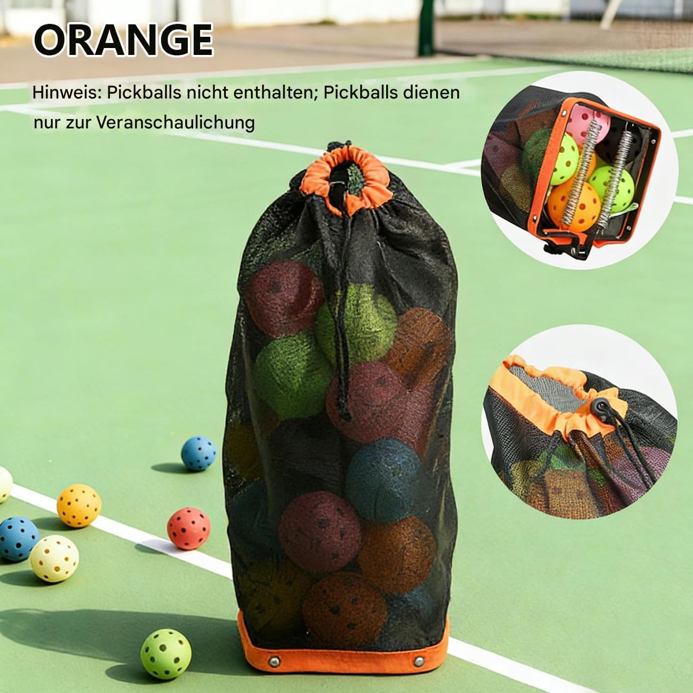 Generisch Raccoglitore con manico telescopico, cestino per raccogliere palline, leggero e portatile, capacità circa 36 palline, ideale per donne, uomini, adolescenti e