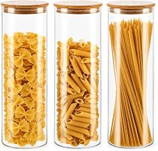 3個セットパスタケース 2000ml 耐熱ガラス容器 パスタ 保存容器 ガラスキャニスター パスタストッカー 密封保存瓶 竹蓋 コーヒー豆 保存容器 コーヒー豆 小麦粉 整理整頓 透明