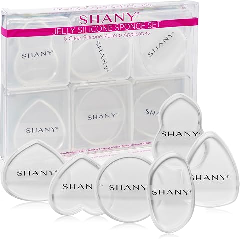 SHANY Stay Jelly Silikon Sünger Seti - 6 Şeffaf ve Emici Olmayan Makyaj Karıştırma Süngeri Fondötenli Kusursuz Uygulama İçin