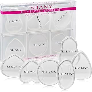 SHANY Stay Jelly Silicone Sponge Set - Clear & Non-Absorbent Makeup Blending Sponges for Flawless Application with Foundation - Assorted Sizes and Shapes - Pack of 6
