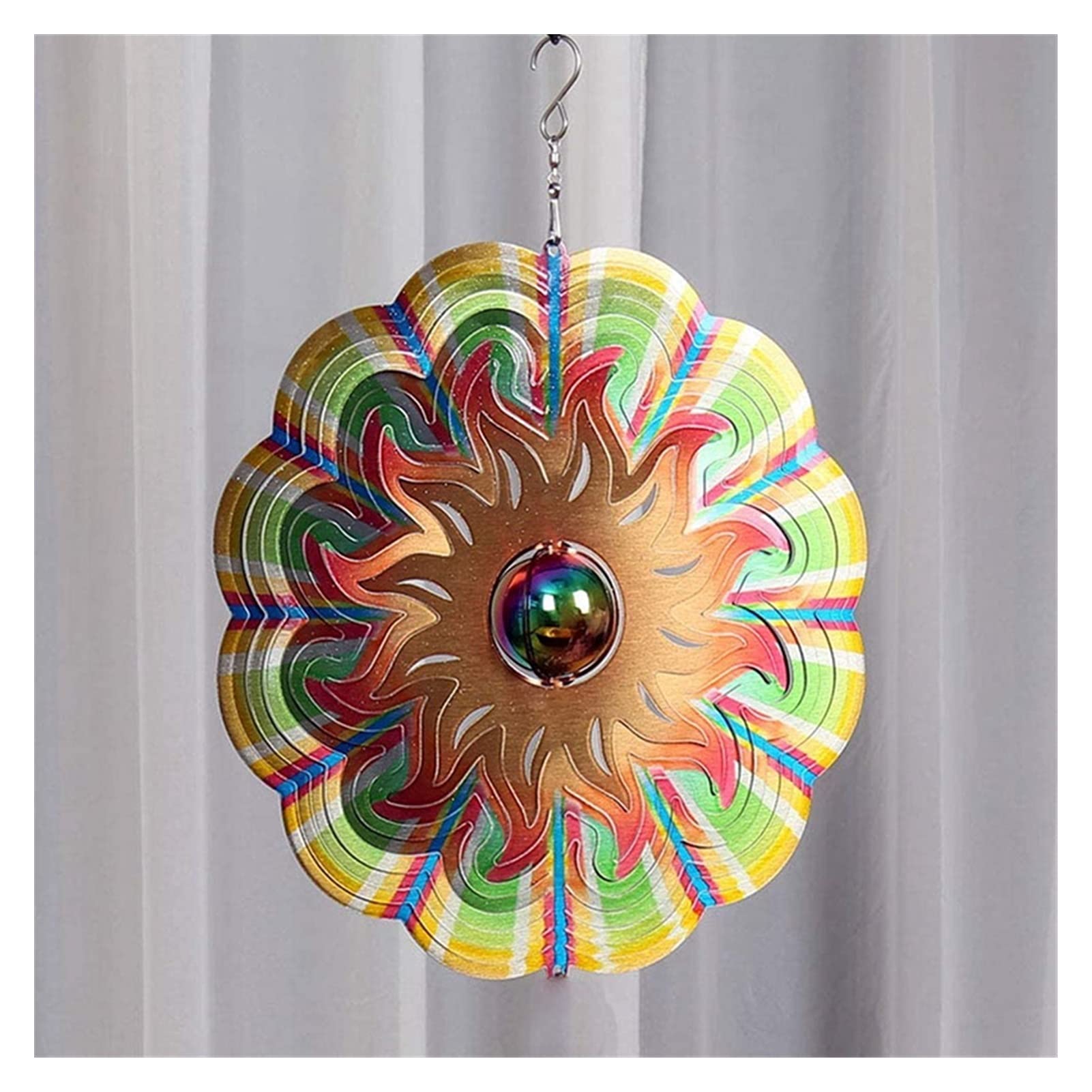 Hängender Garten Edelstahl Windspinner - 3D Indoor Outdoor Garten Dekoration Handwerk Ornamente