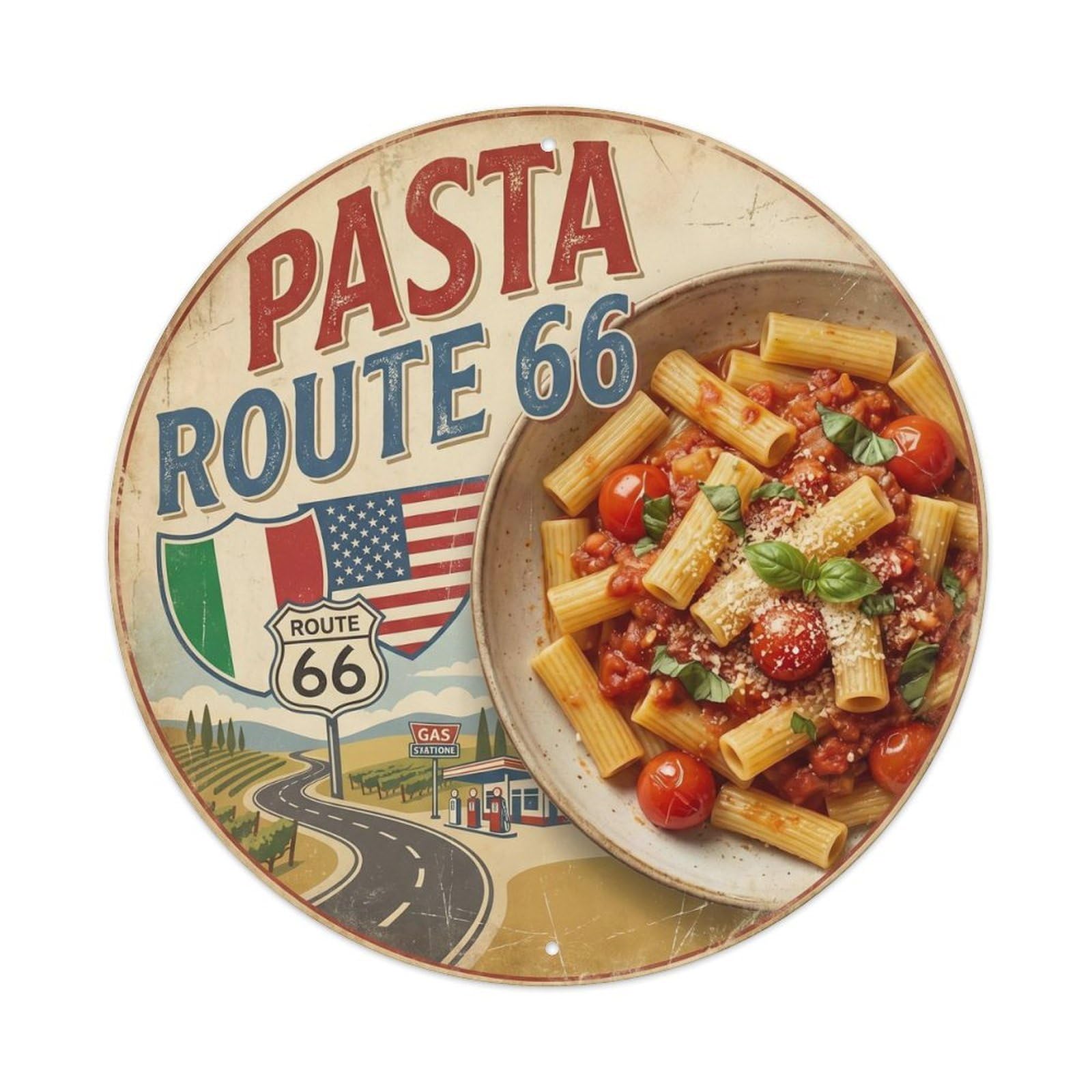 Cucina Italiana Pasta Americana Food Culture Metal Tin Sign