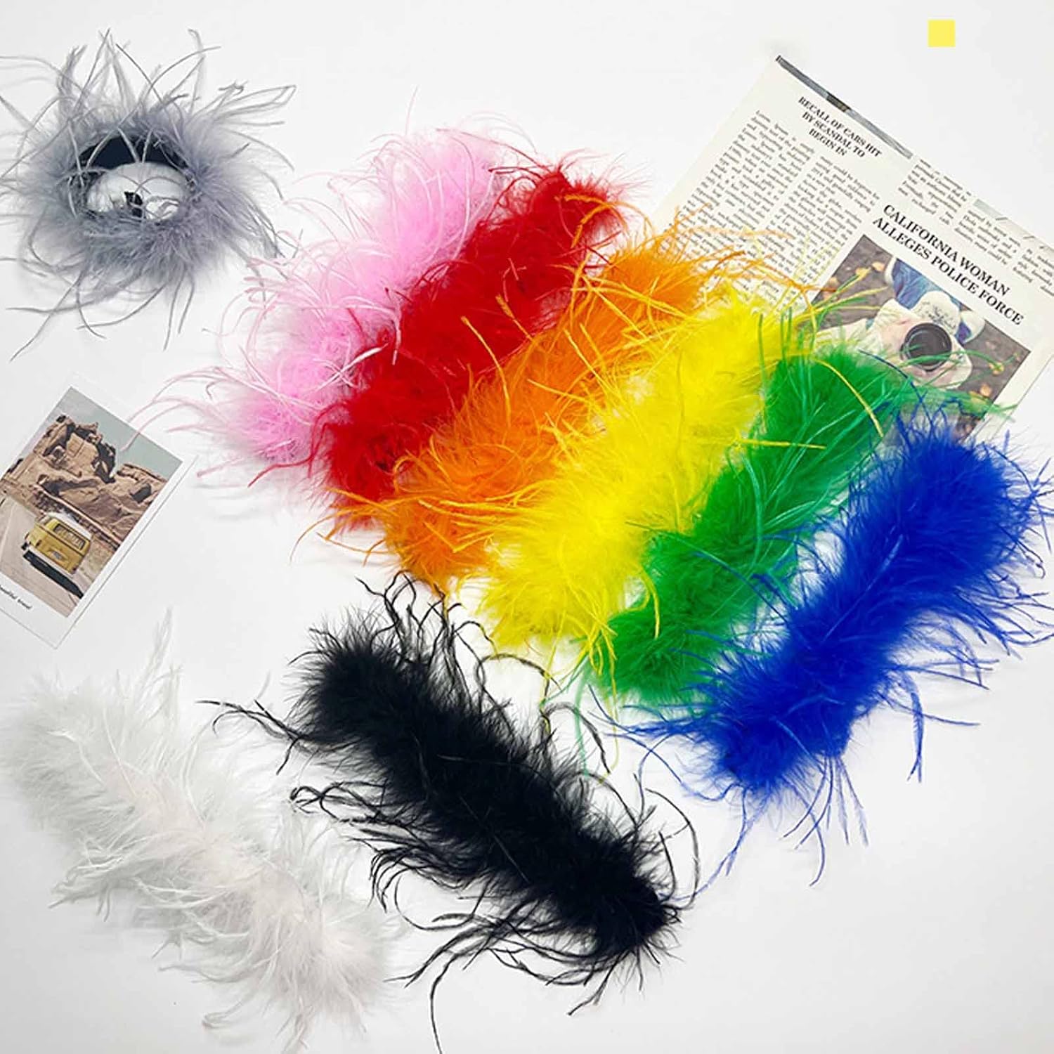 Miniatura 3 de LELEBEAR Pulseras de plumas a presión, pulsera de plumas a presión, muñeca de plumas, puños de plumas para mujer