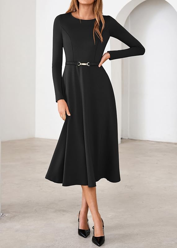 Lazysmile Women’s Long Sleeve Midi Dress – product photo 9 of 9