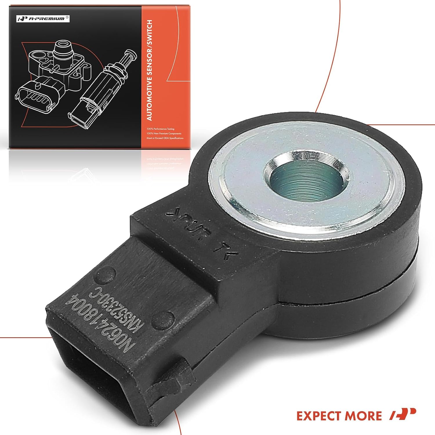 A-Premium Ignition Knock Detonation Sensor Compatible with Volkswagen Jetta 1995-2001, Golf 1999-2001, Beetle 1998-2001, 2.0L, Replace# 030905377A