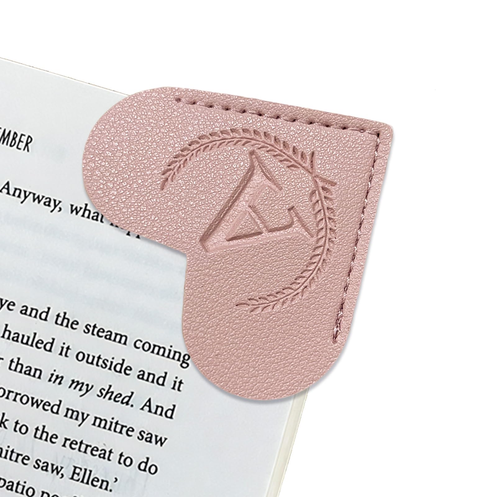 XIANGYUAN Personalized Leather Heart Bookmark with Initial,Cute Bookmarks 26 Letters Corner Book Marks for Reading Women,Men, Kids,Book Accessories