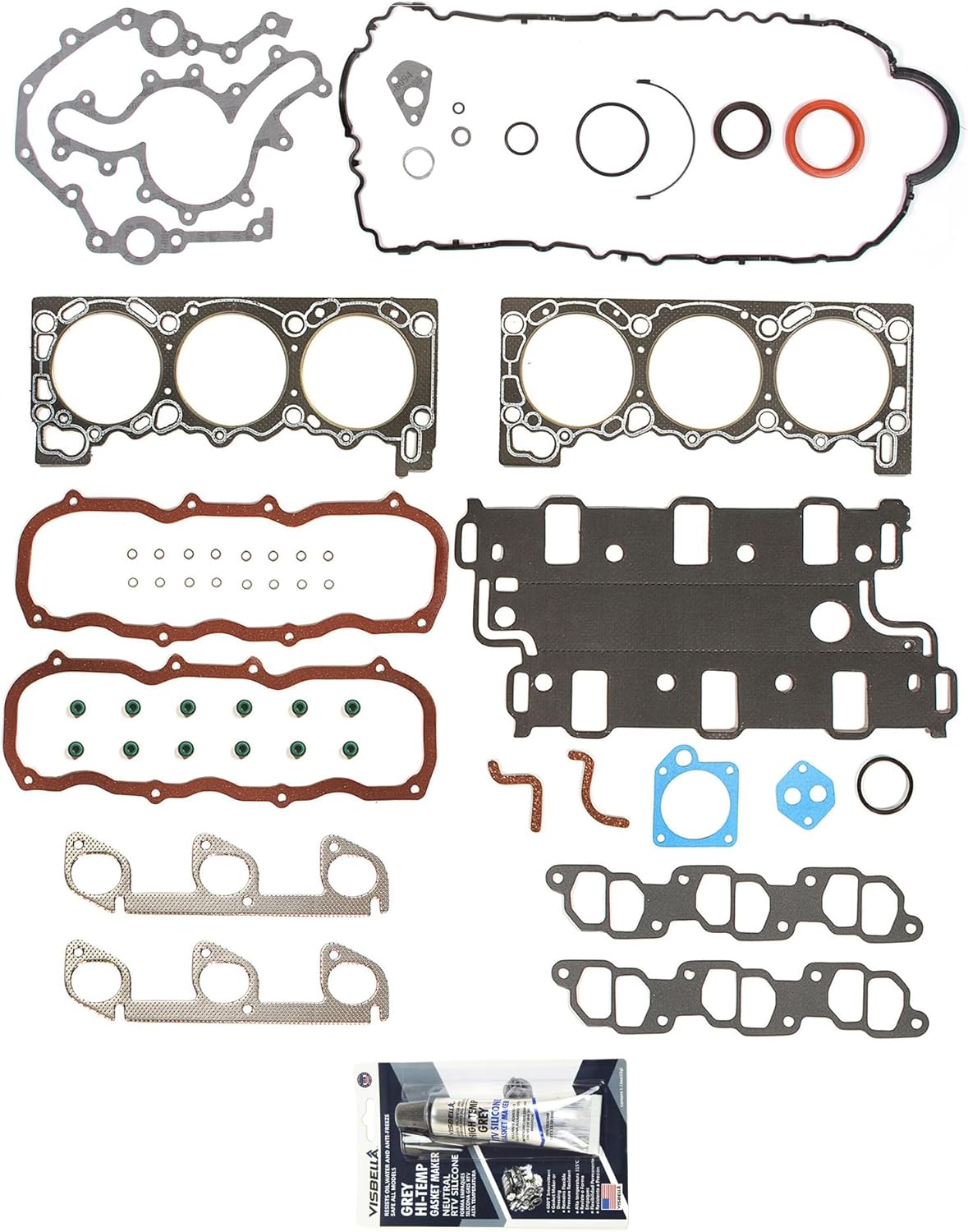 DG-8614919240 Full Gasket Set Compatible With/Replacement For 90-94 Ford Explorer Ranger Mazda B4000 Navajo 4.0L OHV