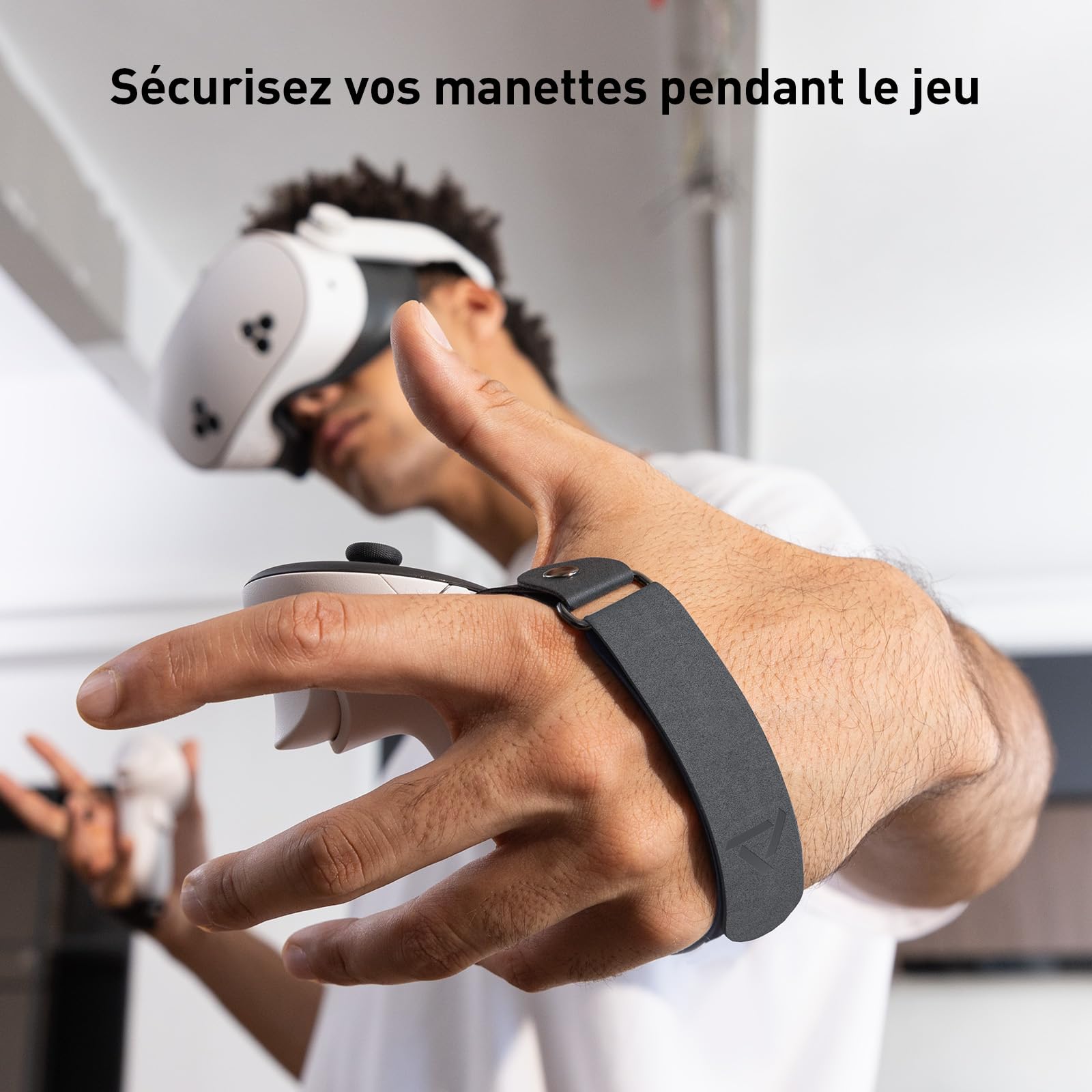 PRISMXR Poignées de contrôleur compatible avec Meta Quest 3/3S, dragonne souple réglable qui s'adapte à différentes tailles de main (convient pour Carina D1/ Carina D1S)