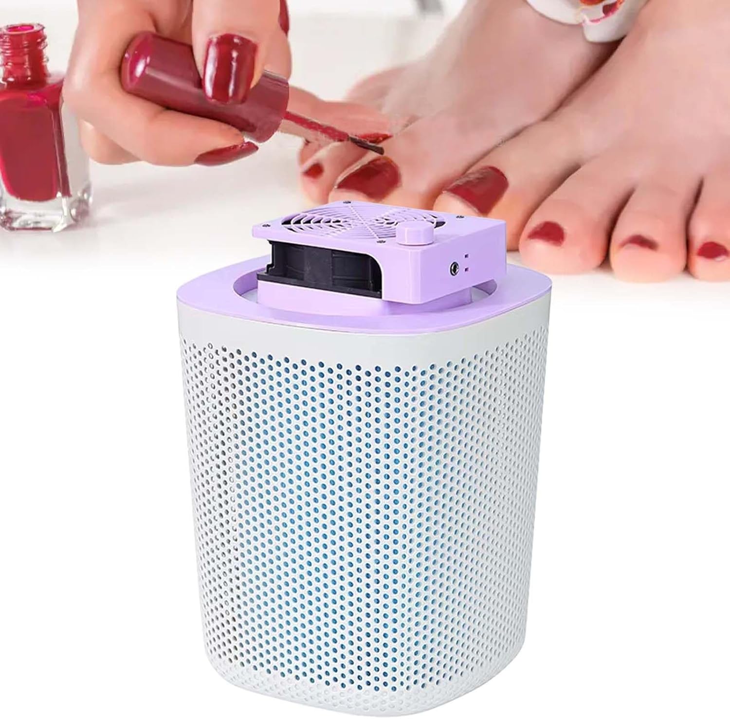 Nail Dust Collector,Vacuum Fan Dust Collector,Adjustable Speed,Manicure Pedicure Tool,for Beginner,Nail Studios (Purple)