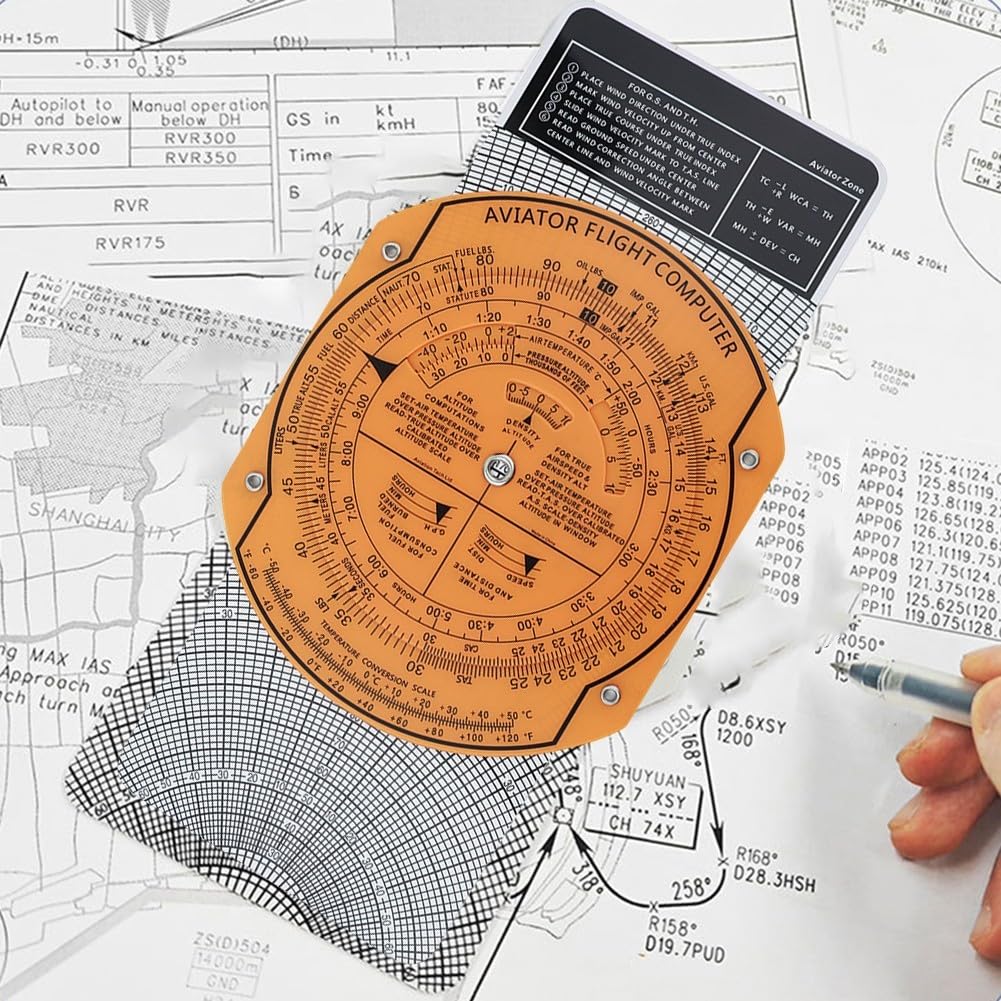 Plotter de navegación de aviación ABS transparente 360° regla deslizante para planificación de vuelo