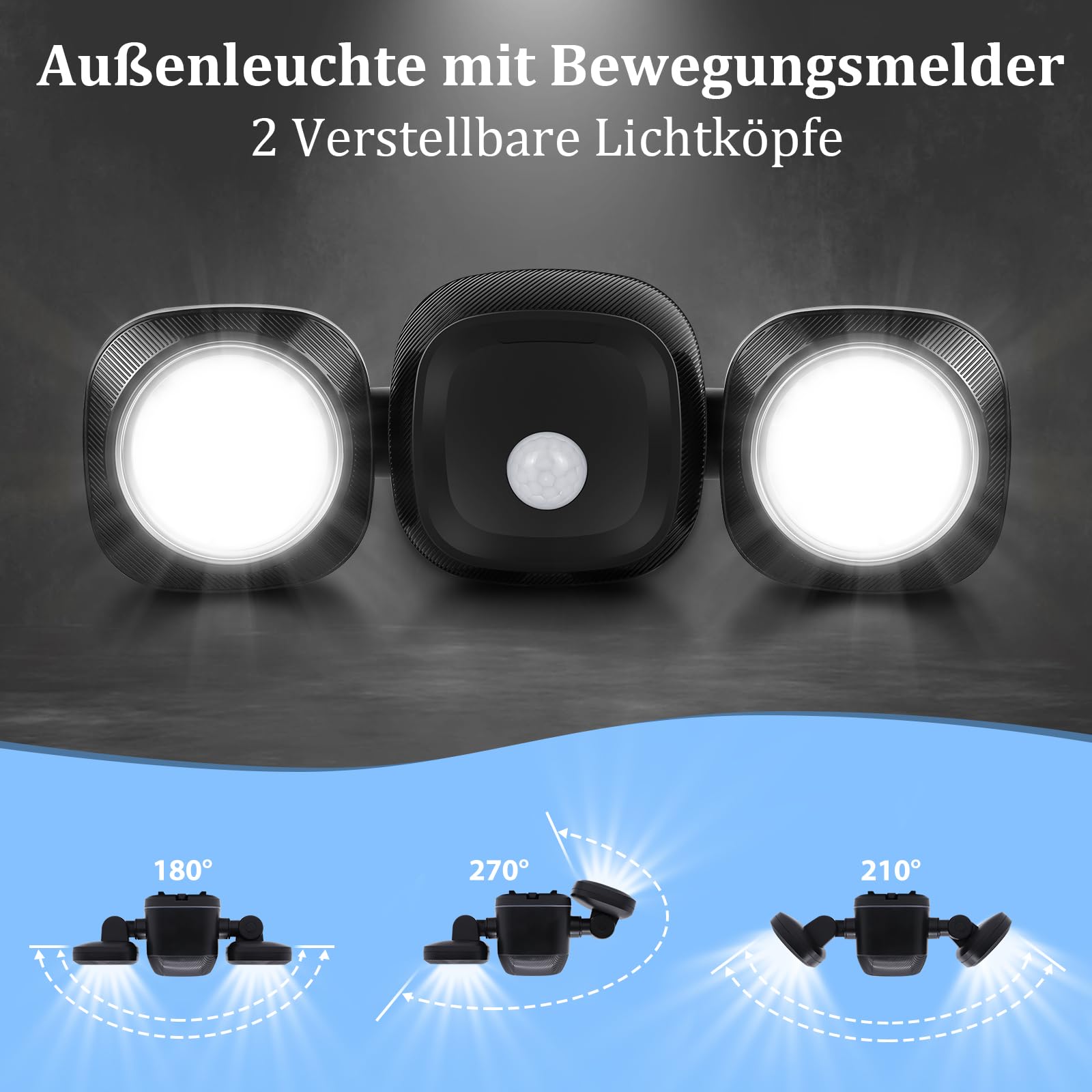 Lumière Garage Sans électricité Lampe Détecteur Mouvement Extérieur Toowell - Piles D, IP65, 480LM, 4.5W Pour Garage/Jardin Plafonnier Sans Electricité
