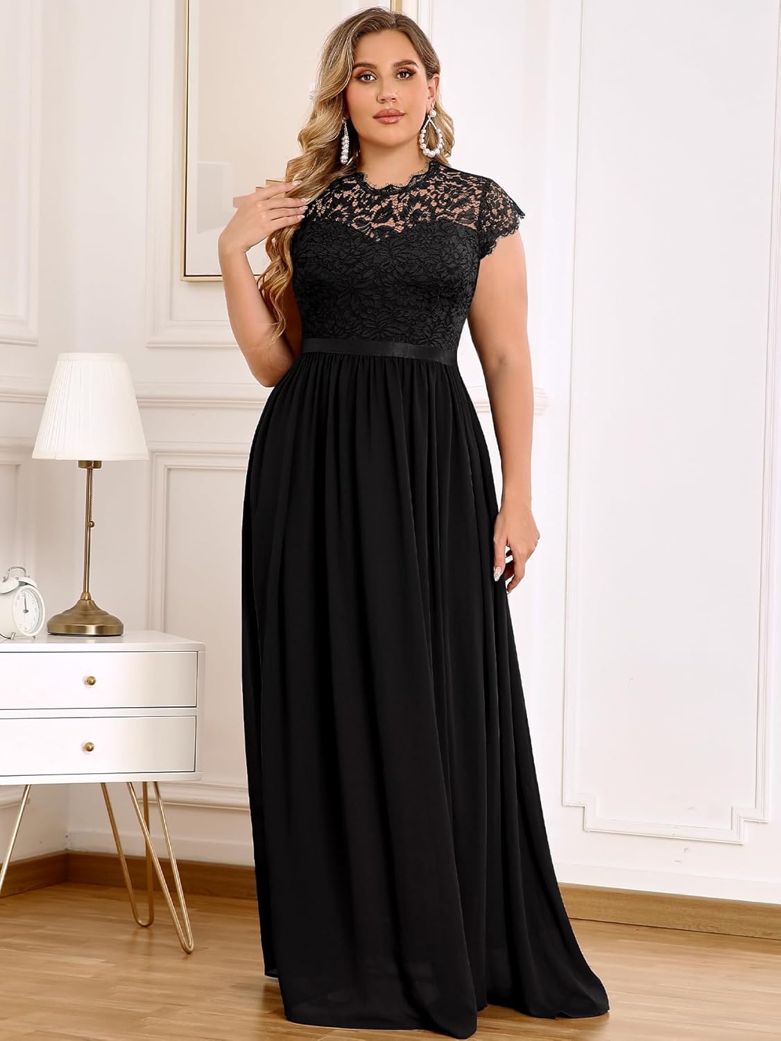 Miusol Women's Formal Floral Lace Plus Size Bridesmaid Party Maxi Dress - Image 4