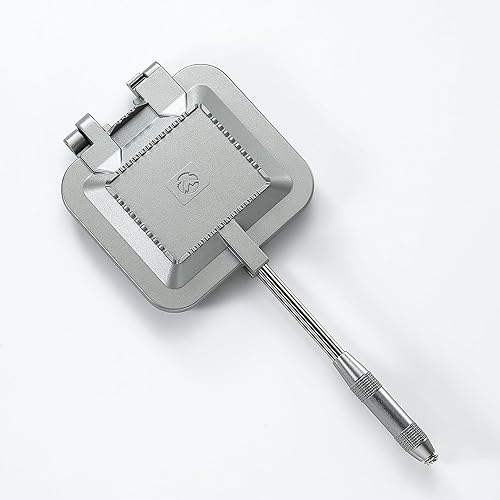 Miniatura 1 de camping moon Sandwich Maker Arena caliente Solo quemador Gas Fuego Abierto Aluminio compacto TT-1315 (Plata)