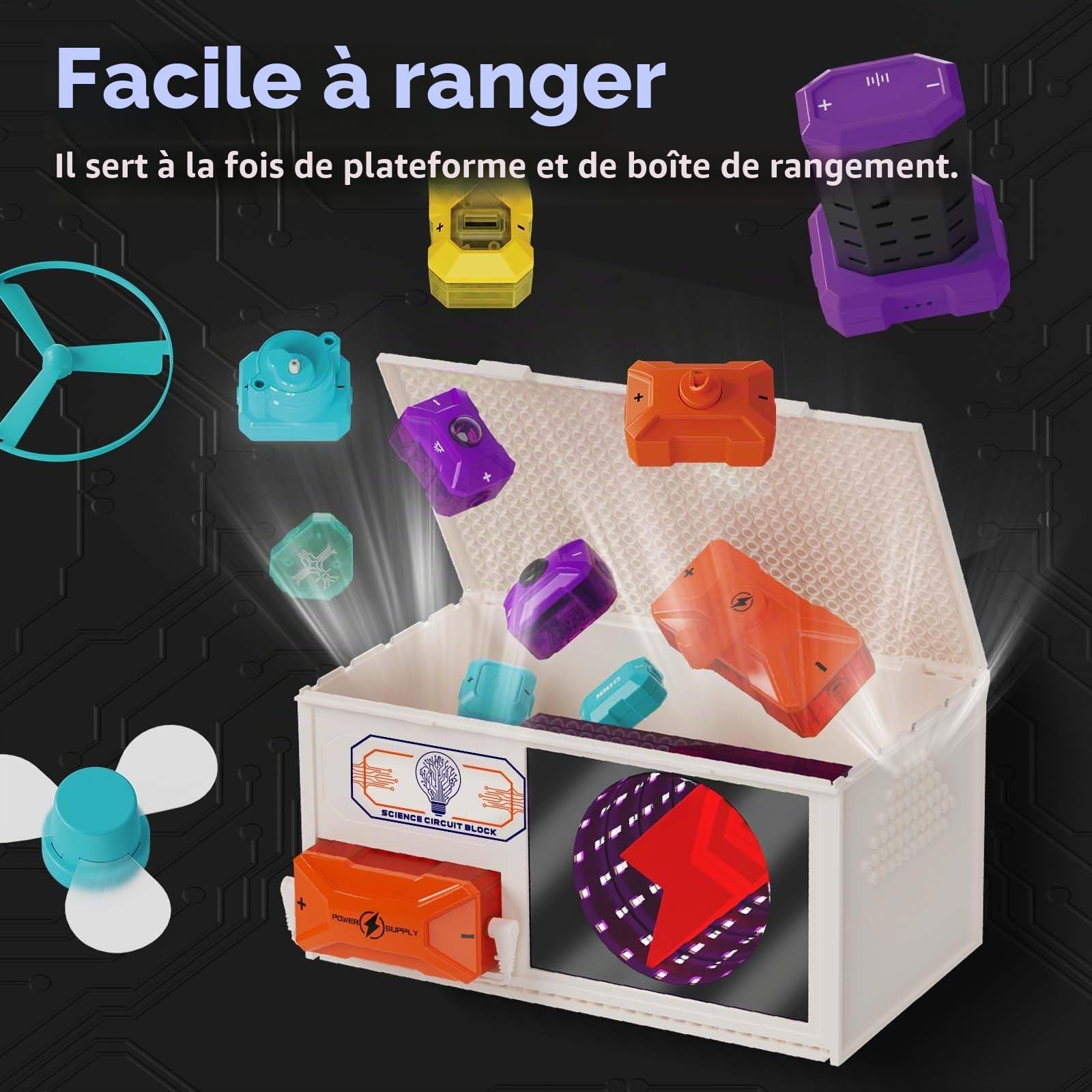 Expériences pour enfants à partir de 3 ans, boîte d'expérimentation STEM sur l'électrotechnique, 45 pièces et plus de 380 expériences, jouet éducatif et éducatif, cadeau idéal pour garçons et filles