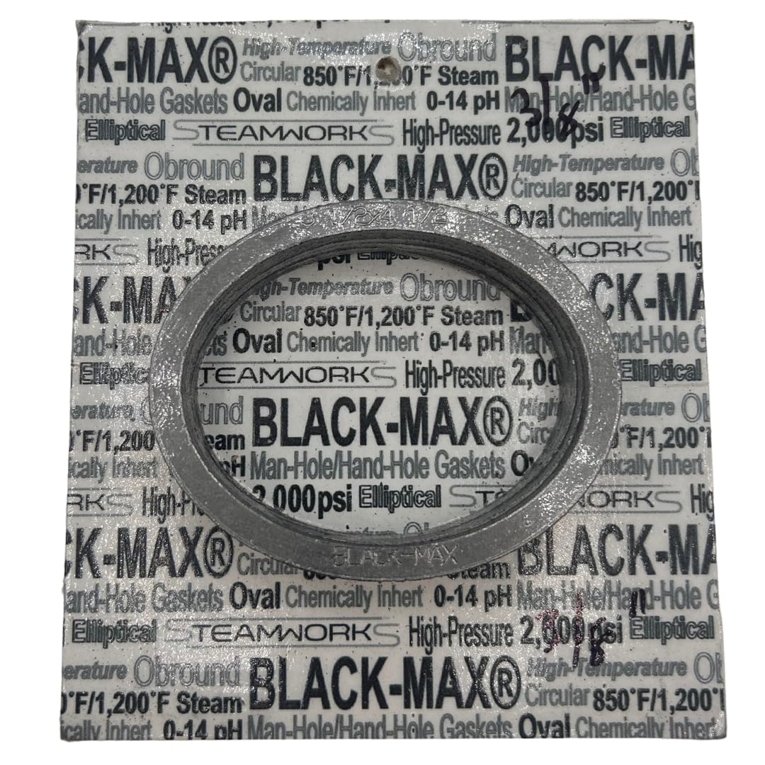 Black Max Elliptical Boiler Handhole Gaskets 1/2" Flange (6 Pack) (3-1/2" x 4-1/2" x 1/2" E)