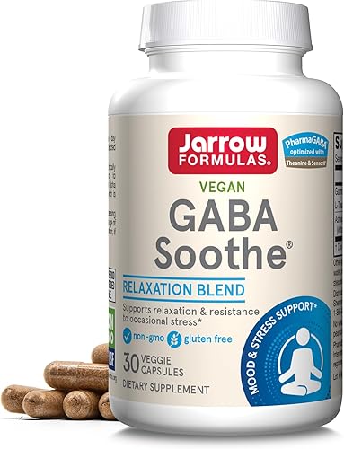 Jarrow Formulas GABA Calme 30 cápsulas vegetales apoya la concentración la relajación y la resistencia al estrés con extracto de teanina y