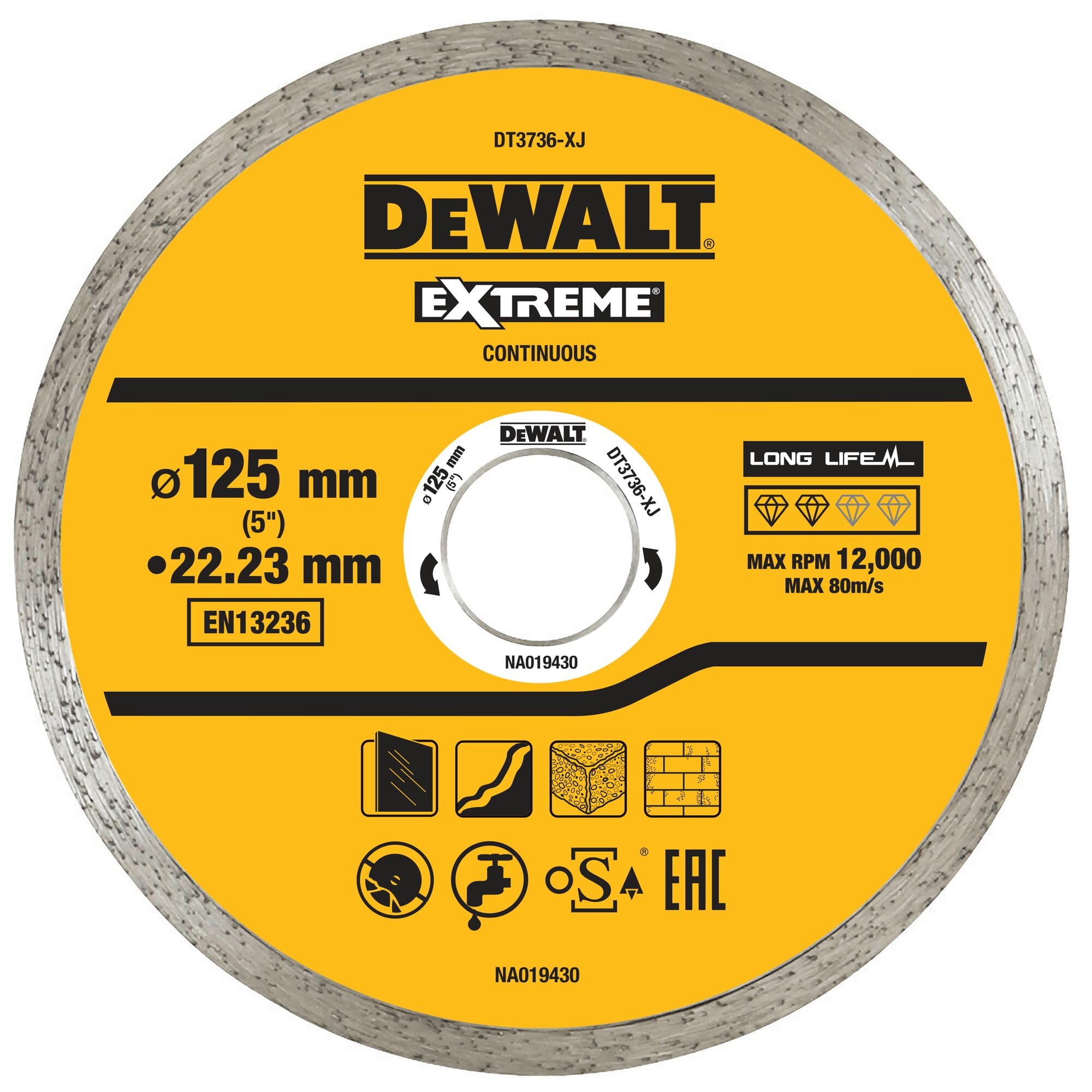 DEWALT DT3736-XJ Disc De Diamante De Anillo Continuo para Corte De Blueejos for DIYers & Professionals, Made for Cutting and Finishing Jobs, Blue, Single Unit
