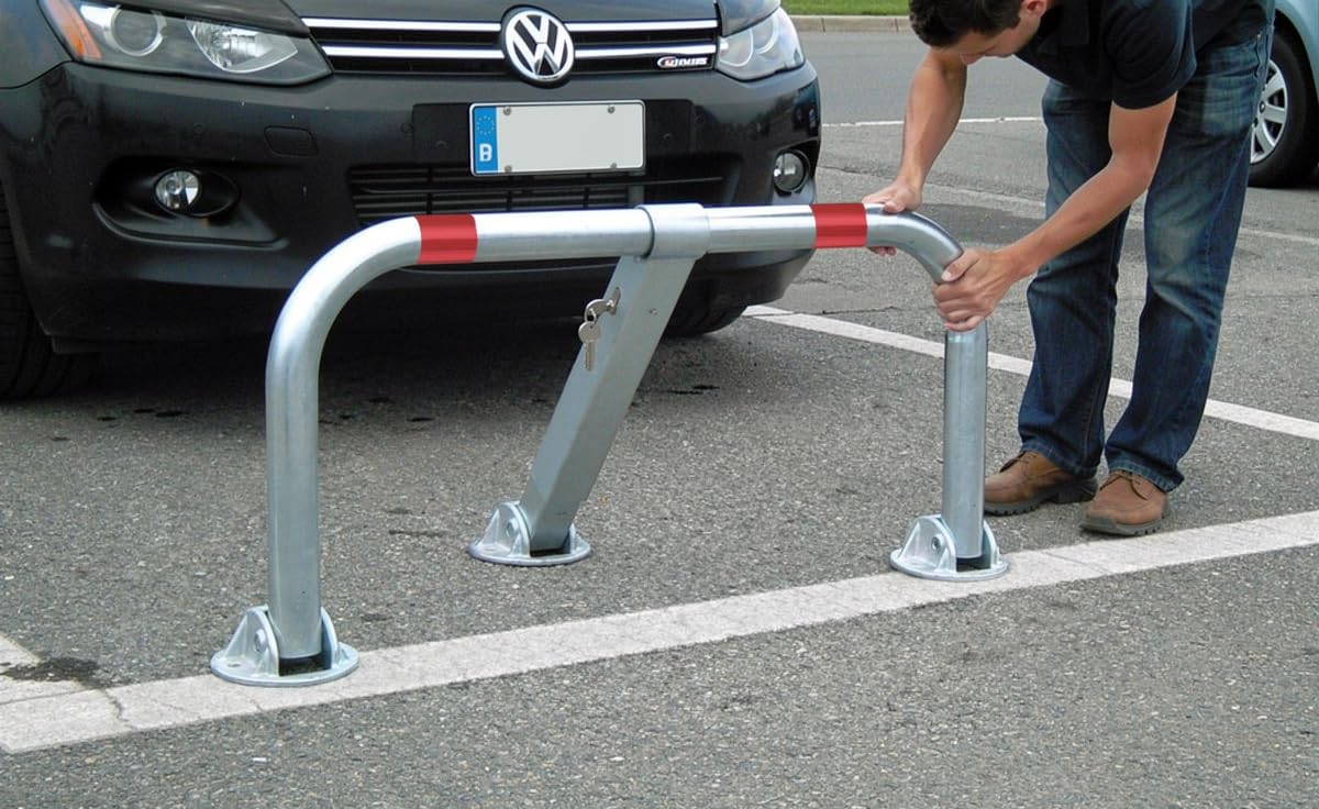 ARCO SRL 3-Fuß-Standard-Parkbügel - Parkplatzsperre, umlegbar mit Zylinderschloß, ARS480