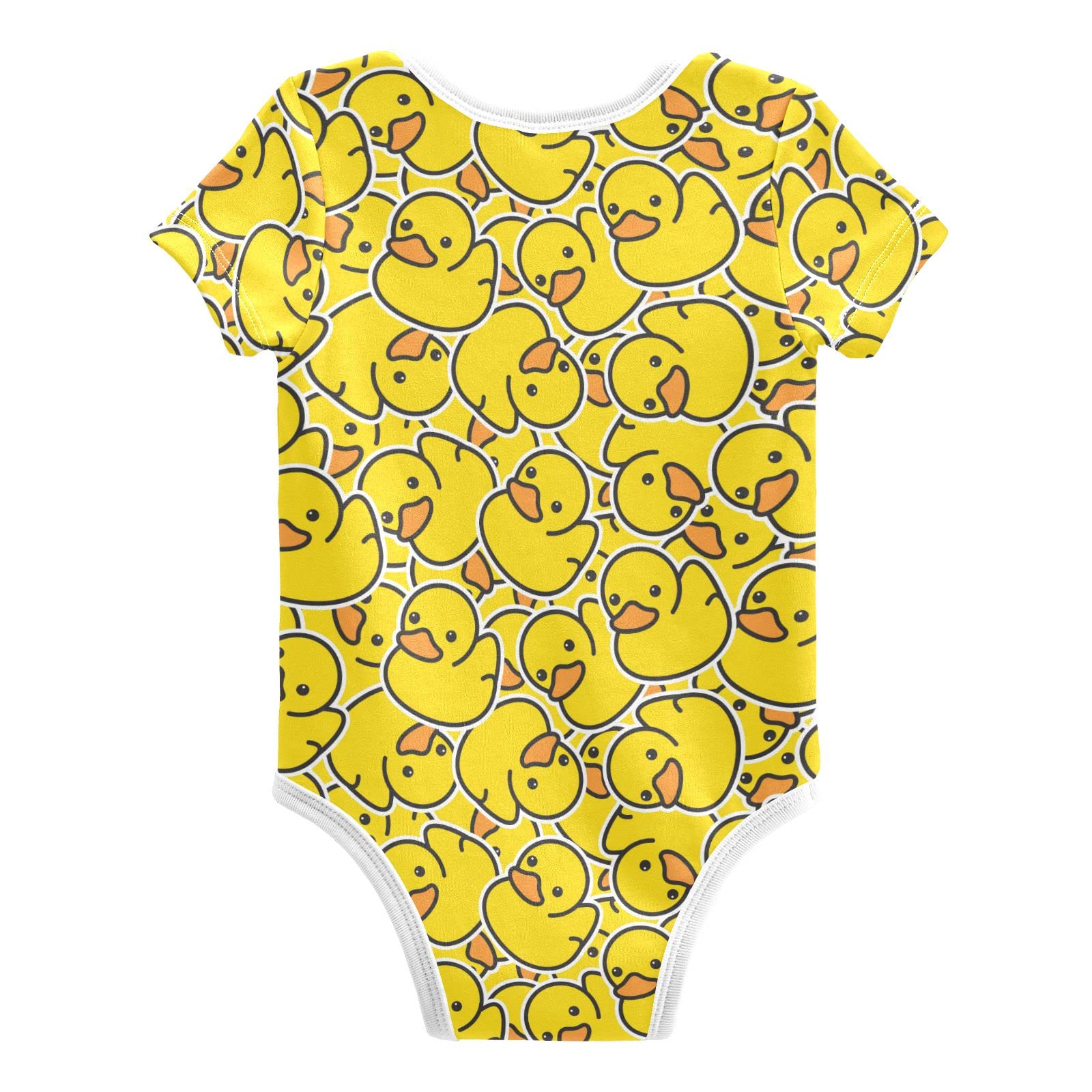 Emelivor Rubber Duck Baby Boy Girl Bodysuits Short Sleeve Unisex Newborn Outfit Clothes Bodysuit Infant Romper Jumpsuit for Babies 0-24 Months