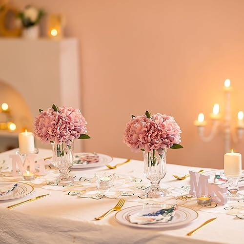 Miniatura 2 de Glasseam Jarrón de cristal con pedestal para flores, juego de 3 jarrones de compota de 7.5 pulgadas de alto, jarrones transparentes para centros de