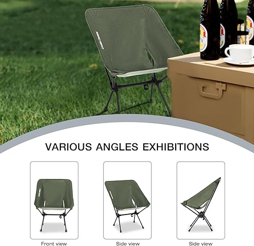 Miniatura 8 de CAMEL CROWN Silla de camping portátil plegable compacta para césped, silla de mochilero ligera con bolsa de transporte para senderismo al aire